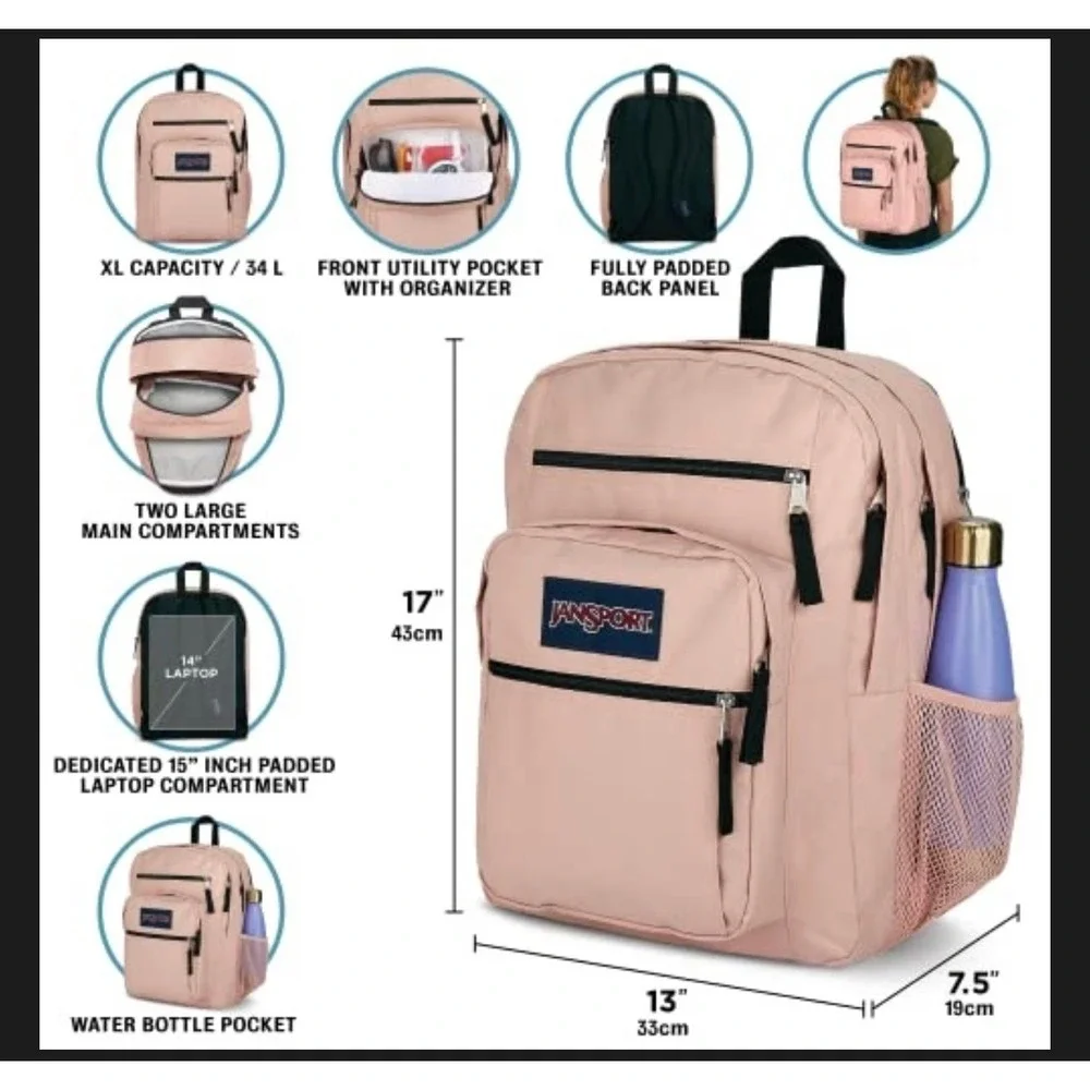 JanSport Big Student Backpack Unisex OS Fresh Mint 15